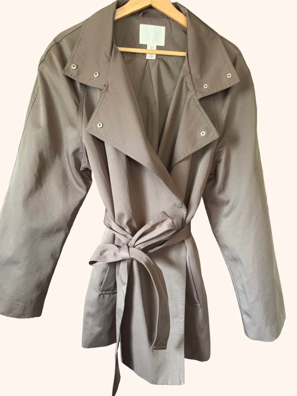H&M Taupe Belted Trench Coat